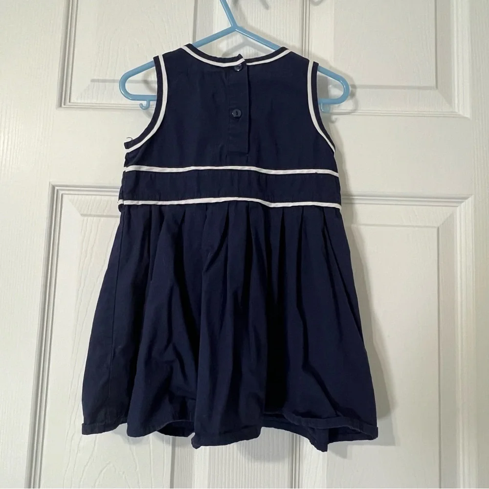 Toffee Apple Toddler Navy Blue Retro Nautical Sleeveless Dress Size 3T